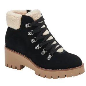 Blondo Waterproof Devin Boots Black Suede with Faux Sherpa Size 8