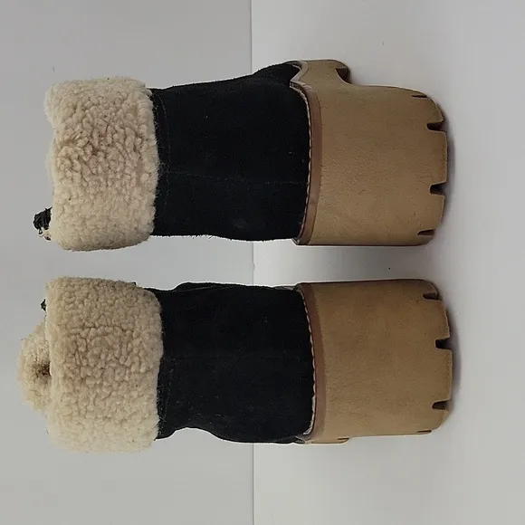 Blondo Waterproof Devin Boots Black Suede with Faux Sherpa Size 8
