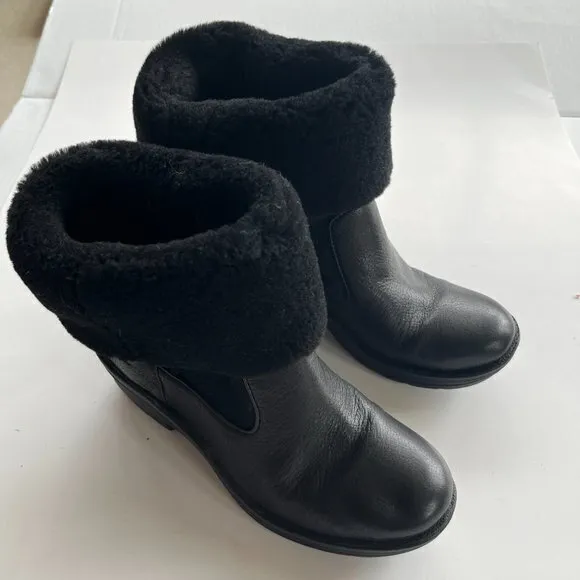 BLONDO WATERPROOF FOLDOVER RIDING BOOTS FAUX FUR WOMENS SIZE‎ 7.5M BLACK