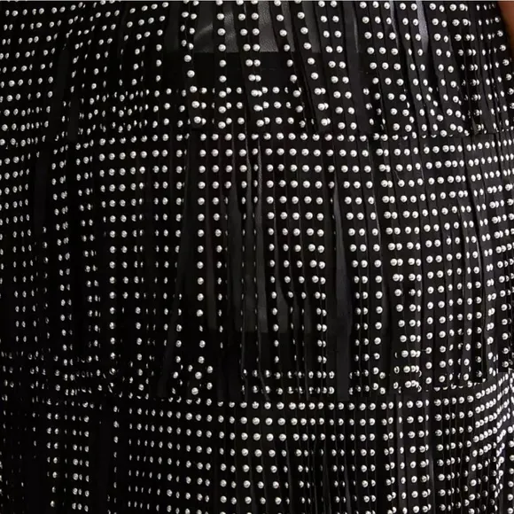 Blue B Collection Black Embellished Tiered Mini Skirt