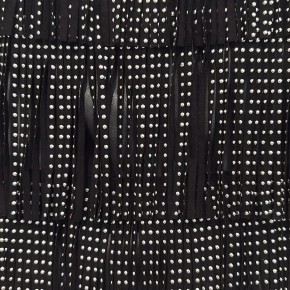Blue B Collection Black Embellished Tiered Mini Skirt