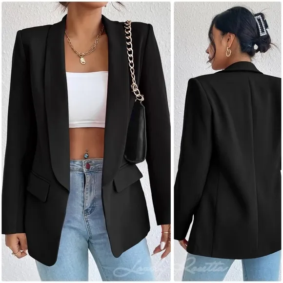 Blue Shawl Collar Blazer