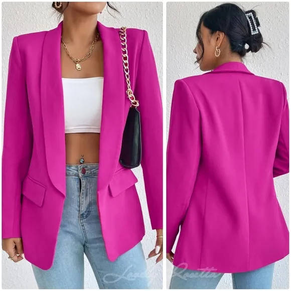 Blue Shawl Collar Blazer