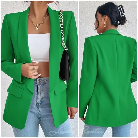 Blue Shawl Collar Blazer
