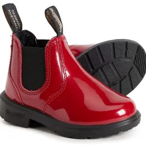 Blundstone Red Low-Heel Chelsea  shiny red patent leather boot. 2253. Size: 5, 6