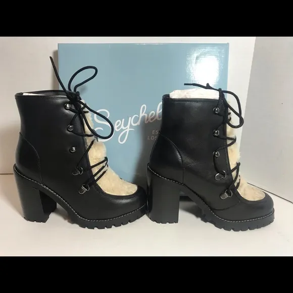 BNIB Seychelles Faux Fur Leather Boot Women’s 6 $180