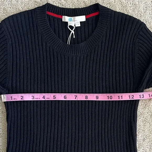 Boden Fit-and-Flare Ribbed Knit Sweater Dress Wool/Cashmere Black Size 4P NWT