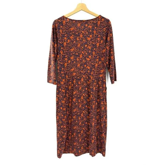 Boden Penny Jersey Dress Sz 8 long Squirrel Forest