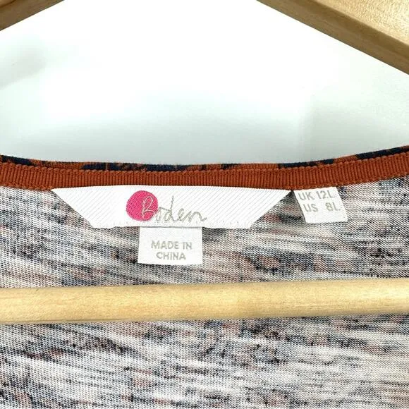 Boden Penny Jersey Dress Sz 8 long Squirrel Forest