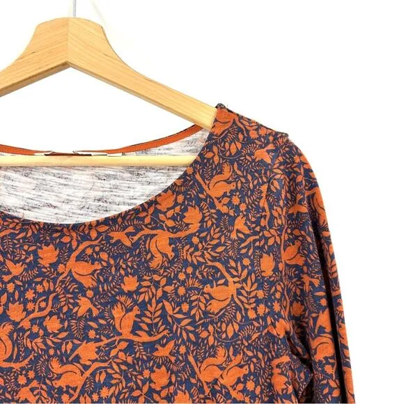 Boden Penny Jersey Dress Sz 8 long Squirrel Forest