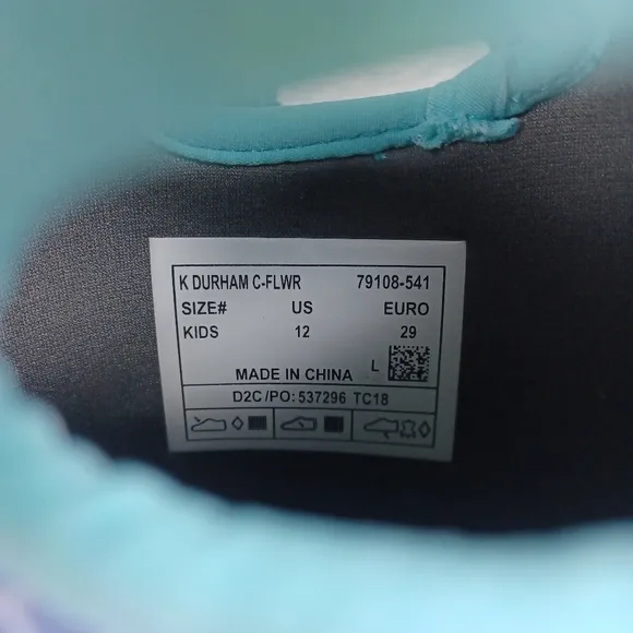 BOGS Boots Waterproof Durham Kids Shoes Purple Teal Floral Flowers
