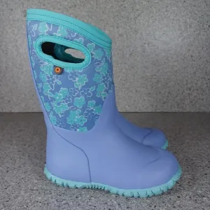 BOGS Boots Waterproof Durham Kids Shoes Purple Teal Floral Flowers
