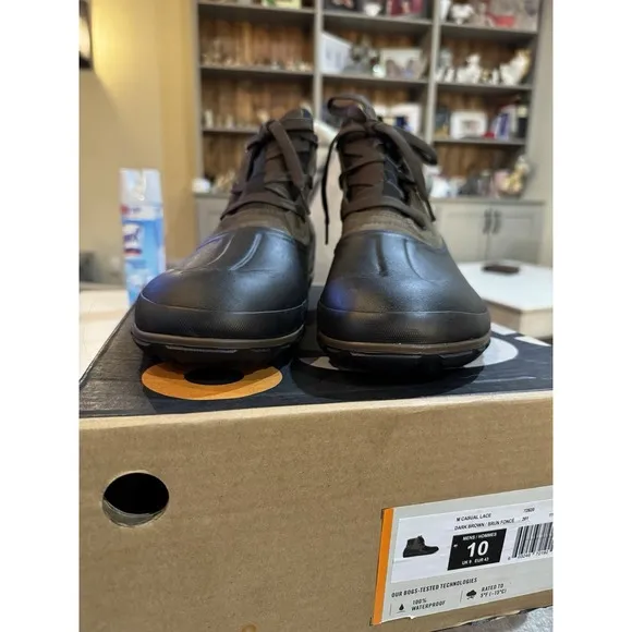 Bogs Classic Casual Lace Leather Men's Size 10 Waterproof Insulated Dark Brown