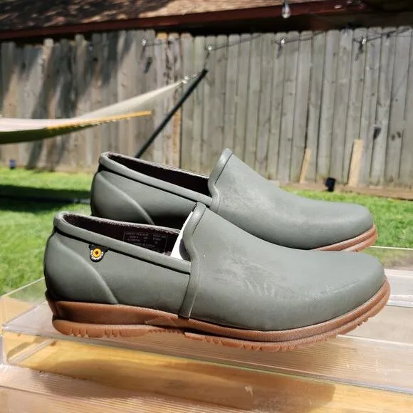 BOGS WATERPROOF ARMY GREEN SWEET PEA SLIPPERS SAGE SIZE 38