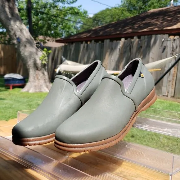 BOGS WATERPROOF ARMY GREEN SWEET PEA SLIPPERS SAGE SIZE 38