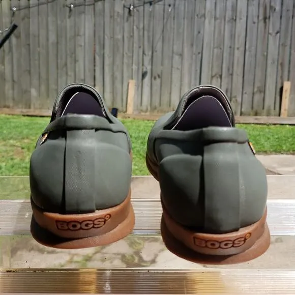 BOGS WATERPROOF ARMY GREEN SWEET PEA SLIPPERS SAGE SIZE 38