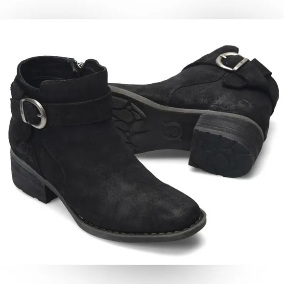 BORN MOROCCO BLACK DISTRESSED SUEDE BOOTS! NEW! Size 5.5