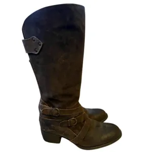Born Womans 9 Moana Heavy Leather Western Riding Boots Motorcycle Buckle Brown
