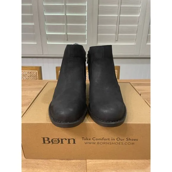 Born Women's Rani Black Boots Leather Size 7.5 NIB Waterproof Western Style