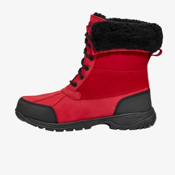 🦋box UGG Australia Butte Mono Lace Up BootsWaterproof Vibram Men's Red size-13