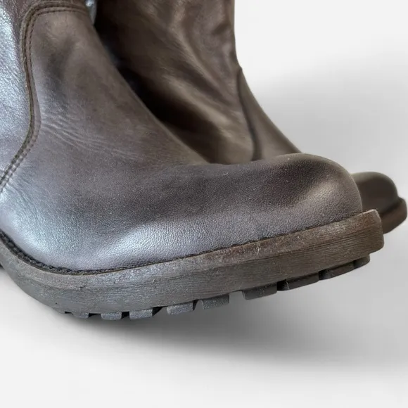 Brand New Luciano Migliore Long Brown Leather Boots size 10 Made In Italy