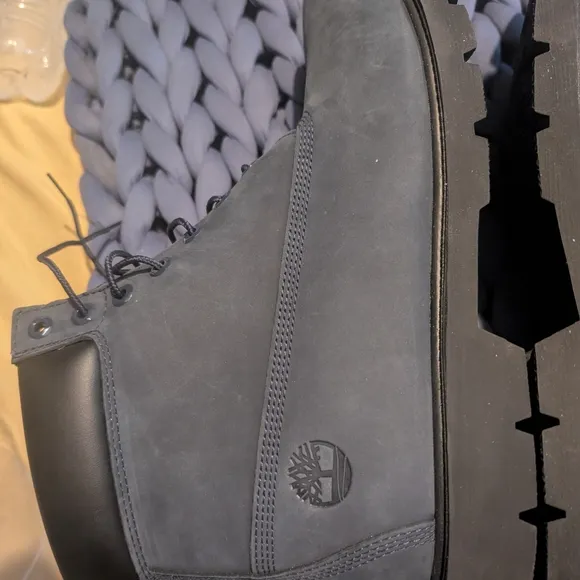 💯BRAND🔥NEW Timberland Blue Suede Black Lined Leather Boots🥾 Men Sz 13🔥