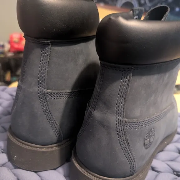 💯BRAND🔥NEW Timberland Blue Suede Black Lined Leather Boots🥾 Men Sz 13🔥