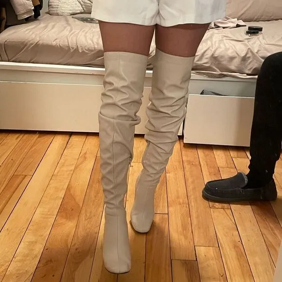 BRAND NEW Pretty little things heeledbeige long boots