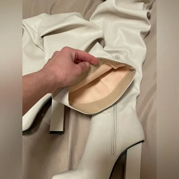 BRAND NEW Pretty little things heeledbeige long boots