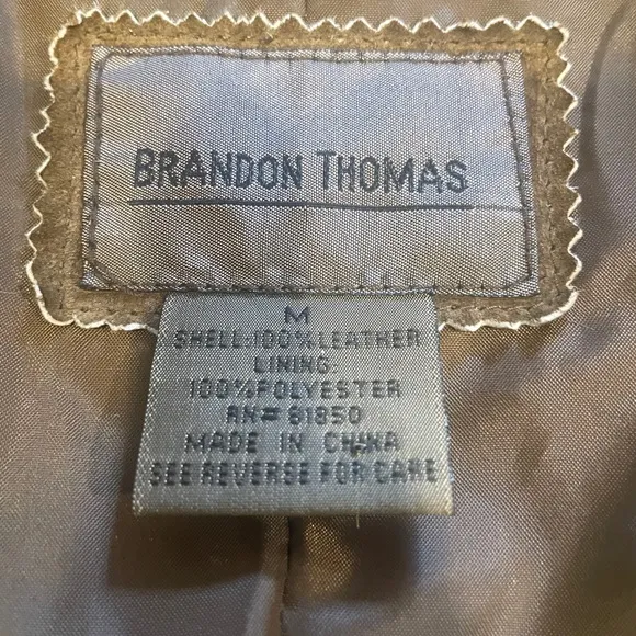 Brandon Thomas Brown leather coat with Fringe and Western Style- Size Medium
