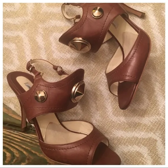 Brian Atwood Gold Studded Heels