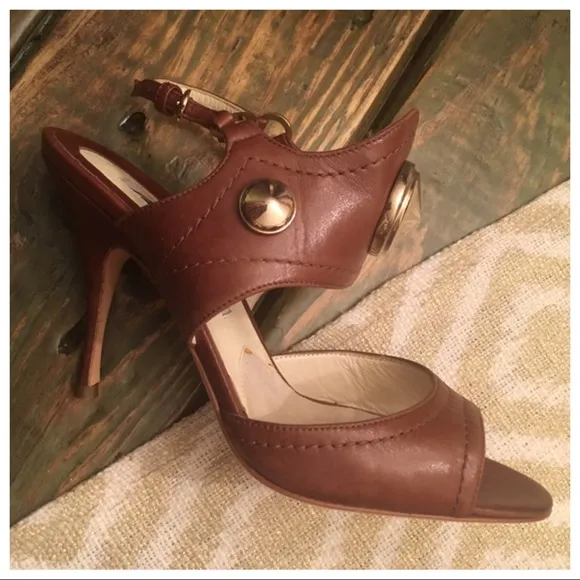 Brian Atwood Gold Studded Heels