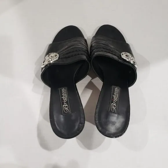 Brighton Tiamo Croc Embossed Heels in Black Color Size 8 M