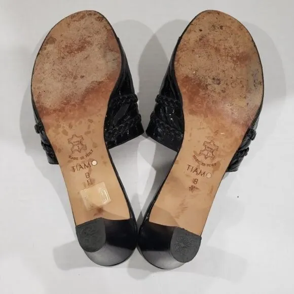 Brighton Tiamo Croc Embossed Heels in Black Color Size 8 M