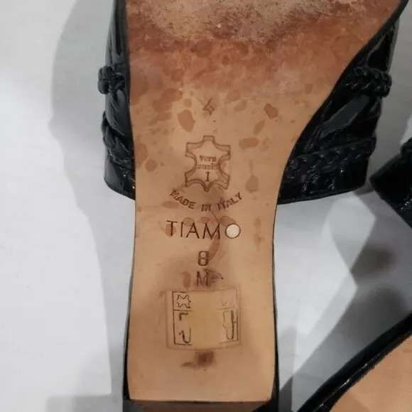 Brighton Tiamo Croc Embossed Heels in Black Color Size 8 M
