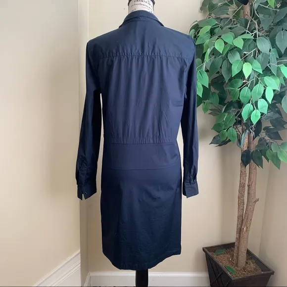 Brooks Brothers Navy Shirt Dress Long Sleeve Sz 8