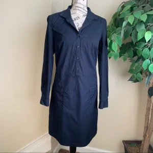 Brooks Brothers Navy Shirt Dress Long Sleeve Sz 8