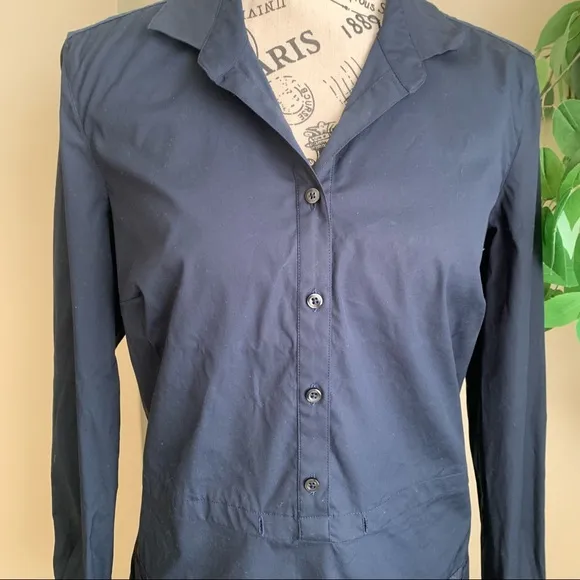 Brooks Brothers Navy Shirt Dress Long Sleeve Sz 8