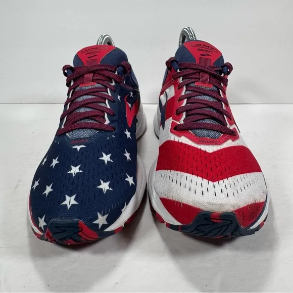 Brooks Launch 5 Victory Stars and Stripes Red White Blue Running Shoes Women 7B