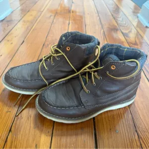 Brown Faux Leather Kids Boots