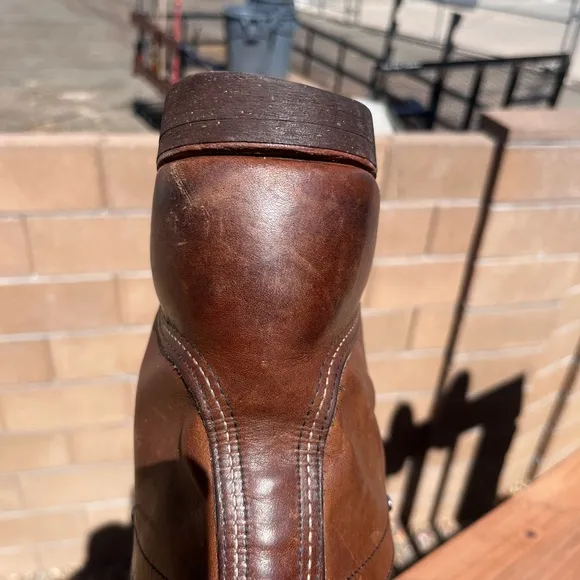 Brown Leather Work Boots with Lace-Up Design