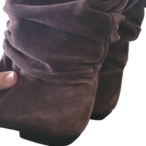 Brown Suede Long Boots Made In Italy Size 9M