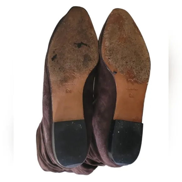 Brown Suede Long Boots Made In Italy Size 9M