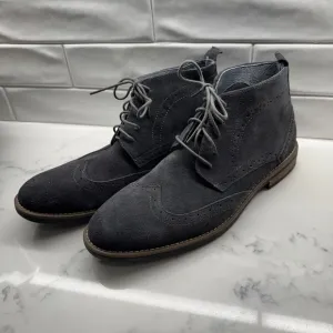 Bruno Marc Mens 12 Suede Leather Wingtip Ankle Boots Dress Casual Gray