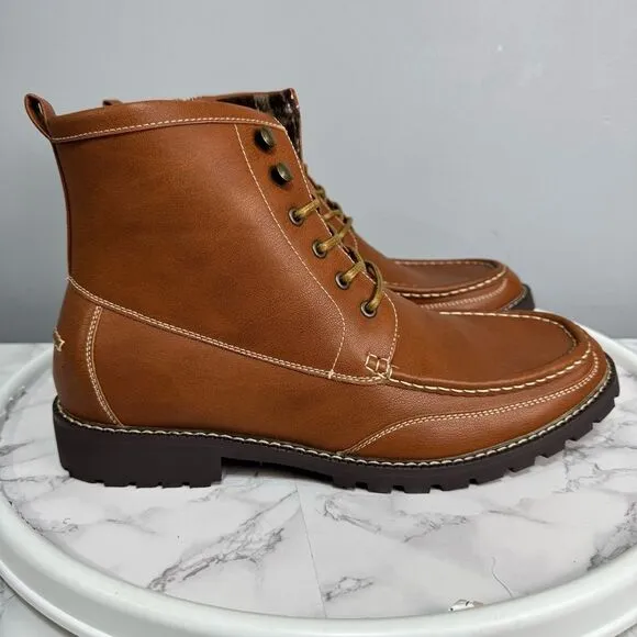 Bruno Marc Men's  Ankle Boots Faux Fur Lining Motorcycle  Size 13 NEW # H907