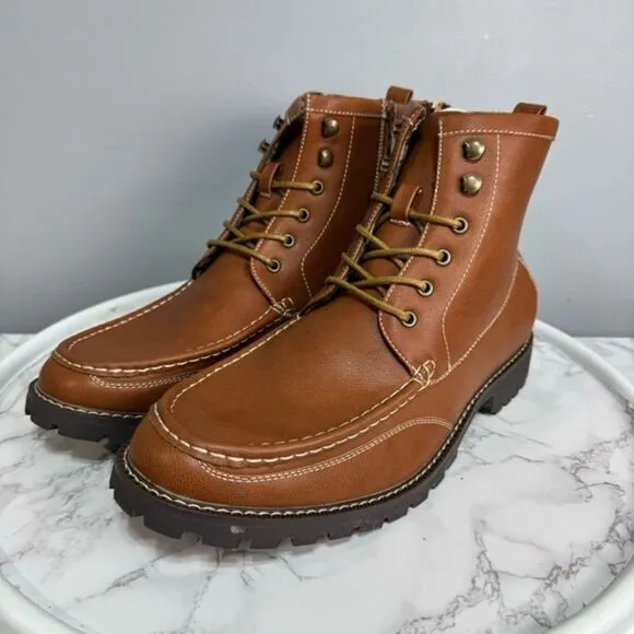 Bruno Marc Men's  Ankle Boots Faux Fur Lining Motorcycle  Size 13 NEW # H907