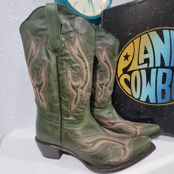 Bugged Out Planet Cowboy Boots, NEW!, Sz 10
