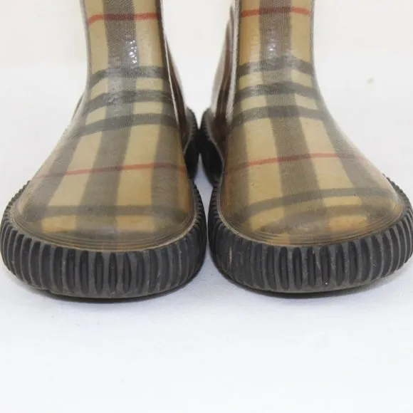 Burberry Kid's Brown Plaid Rain Boots Size 10C