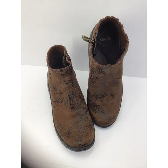 Bzees Weekend Brown Microfiber Ankle Boots Shoes Women’s Size 7.5
