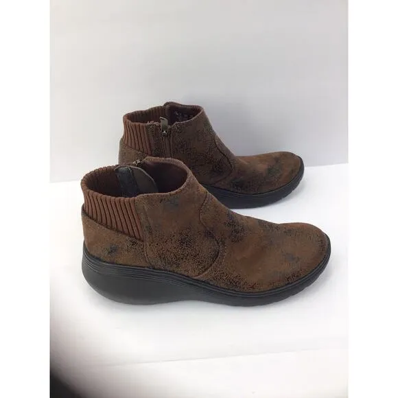 Bzees Weekend Brown Microfiber Ankle Boots Shoes Women’s Size 7.5